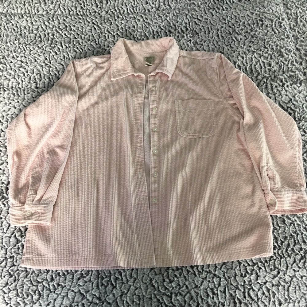 Baby pink corduroy button down